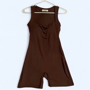 Brown Sleeveless Jumpsuit